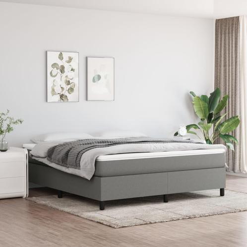 vidaXL Cadre de lit Gris foncé 160 x 200 cm Tissu, Maison & Meubles, Chambre à coucher | Lits, Neuf, Envoi