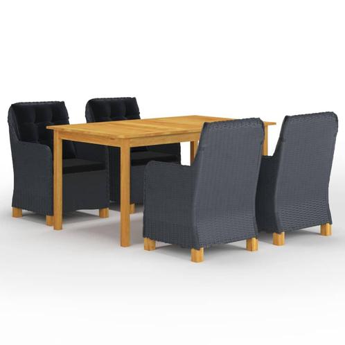 vidaXL 5-delige Tuinset donkergrijs, Tuin en Terras, Tuinsets en Loungesets, Tuinset, Nieuw, Verzenden