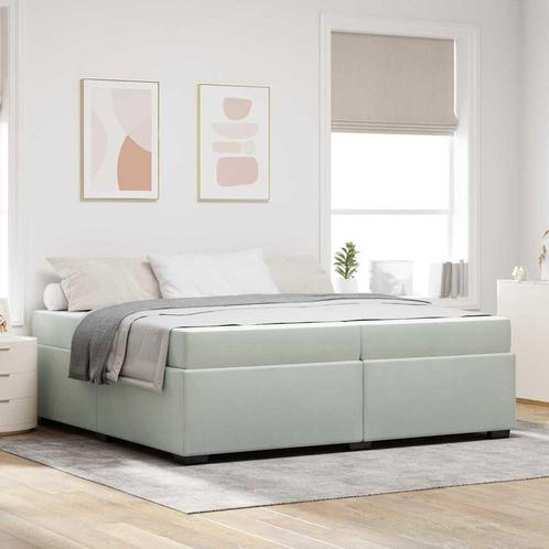 vidaXL Bedframe met matras Lichtgrijs 200 x 200 cm Fluweel, Huis en Inrichting, Slaapkamer | Bedden, Nieuw, Verzenden