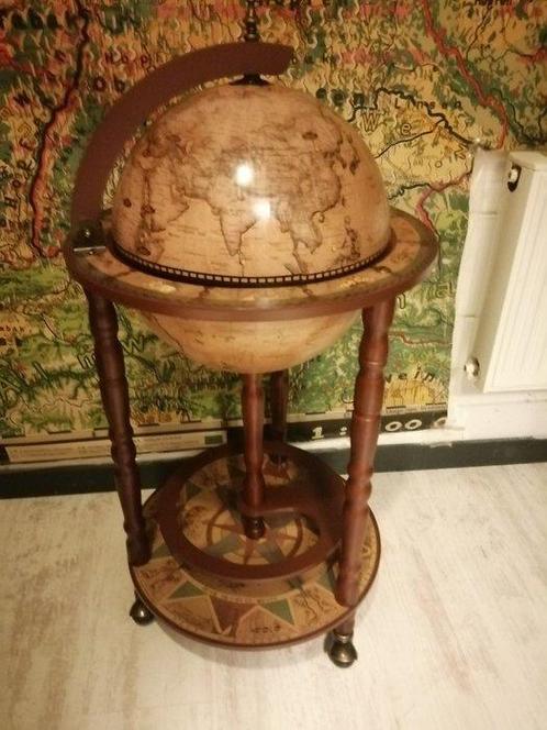 Globe bar - Hout - Globebar Barglobe, Antiek en Kunst, Kunst | Designobjecten