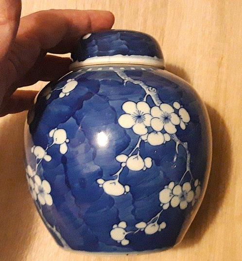 Gemberpot - Oude porselein, groot blauw-wit bord, merk, Antiek en Kunst, Antiek | Overige Antiek