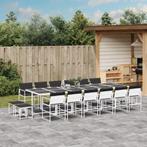 vidaXL 17-delige Tuinset met kussens textileen wit, Tuin en Terras, Tuinsets en Loungesets, Verzenden, Nieuw, Tuinset