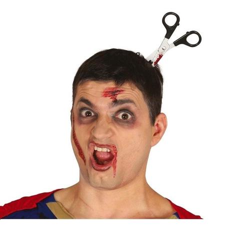 Halloween Haarband Schaar 11cm, Hobby en Vrije tijd, Feestartikelen, Nieuw, Verzenden