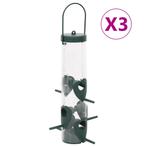 vidaXL Vogelvoeders 3 st 17x17x32 cm donkergroen, Dieren en Toebehoren, Vogels | Toebehoren, Verzenden, Nieuw