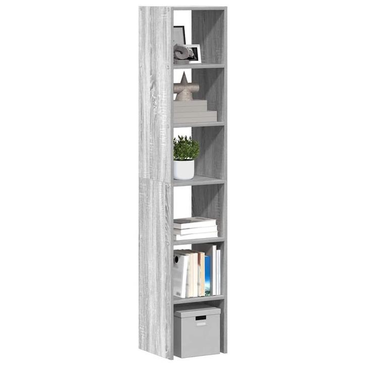 vidaXL Boekenkasten 2 st 30x30x80 cm bewerkt hout grijs, Huis en Inrichting, Kasten | Overige, Nieuw, Verzenden