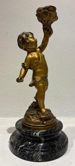 Victor Rousseau (1865-1954) - Candélabre - Bronze doré -, Antiek en Kunst