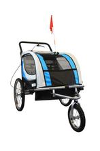 Fietskar kind - buggy - 2-zits - met schokbreker - blauw, Fietsen en Brommers, Fietsaccessoires | Aanhangwagens en Karren, Nieuw
