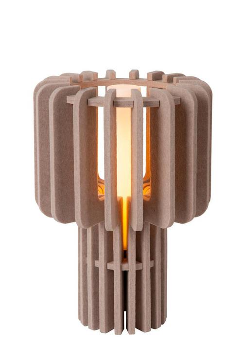Lucide ROLLO - Tafellamp - 1xE27 - Taupe, Huis en Inrichting, Lampen | Tafellampen, Nieuw, Verzenden