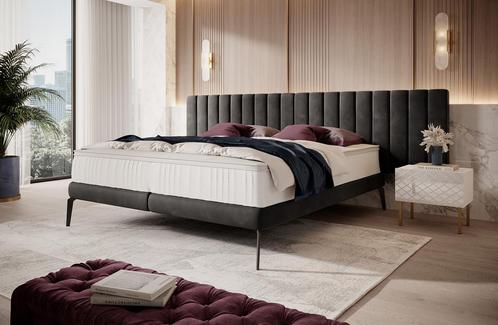 Meubella | Tweepersoonsbed 180x200 zwart velvet stof, Maison & Meubles, Chambre à coucher | Lits, Envoi