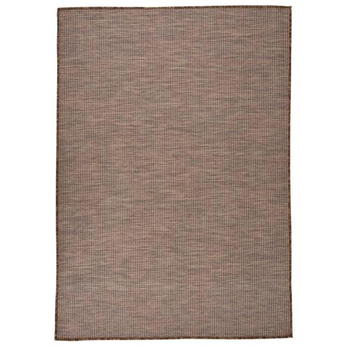 vidaXL Buitenkleed platgeweven 160x230 cm bruin, Huis en Inrichting, Stoffering | Tapijten en Vloerkleden, Nieuw, Verzenden
