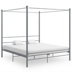 vidaXL Cadre de lit à baldaquin Gris Métal 200x200 cm, Maison & Meubles, Neuf, Verzenden