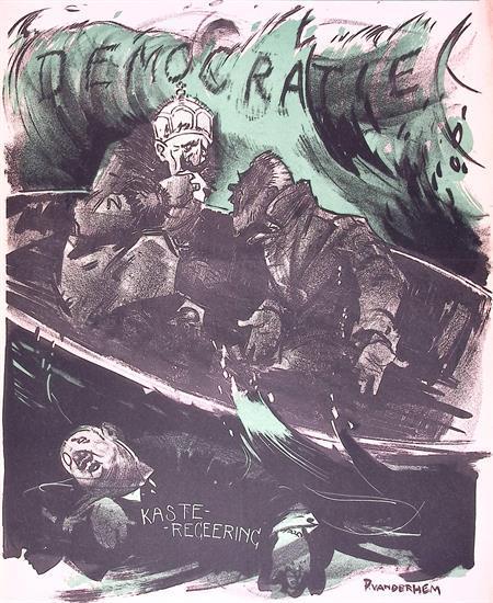 Spotprent over Wilhelm en Duitsland tijdens Eerste Wereld..., Antiek en Kunst, Kunst | Litho's en Zeefdrukken, Verzenden