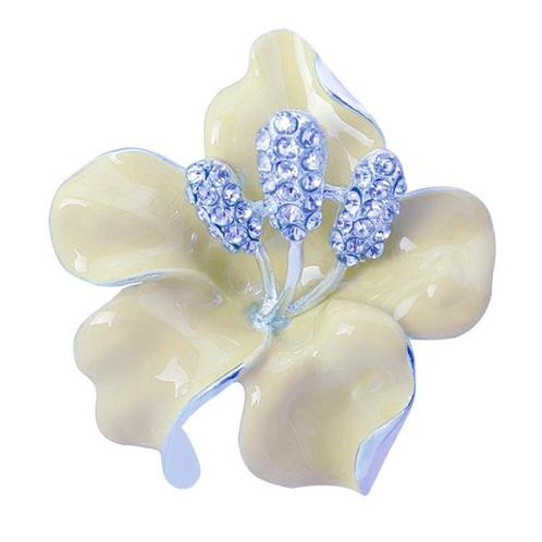 Fako Bijoux® - Broche - Orchidee - 47x50mm - Crème, Bijoux, Sacs & Beauté, Broches, Envoi