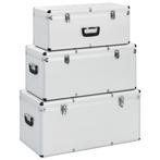 vidaXL Opbergkoffers 3 st aluminium zilverkleurig, Doe-het-zelf en Bouw, Verzenden, Nieuw