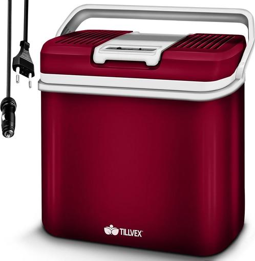 Tillvex® Elektrische Koelbox – 24L – 12V&  230V Stekker – Ro, Huis en Inrichting, Woonaccessoires | Overige, Verzenden