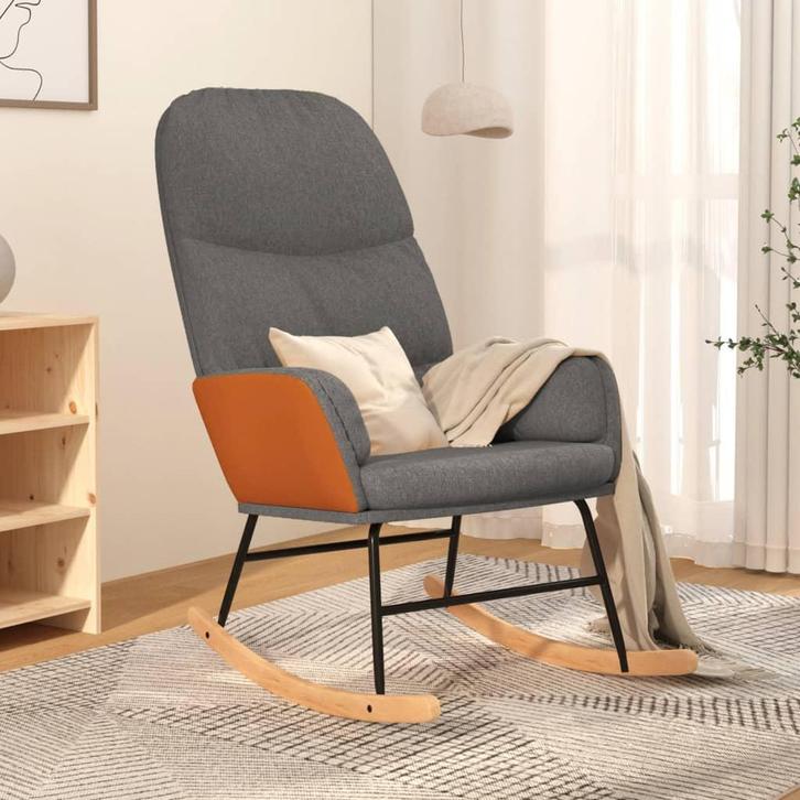 vidaXL Schommelstoel stof lichtgrijs, Huis en Inrichting, Stoelen, Nieuw, Verzenden