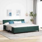 vidaXL Boxspring bed met hoofdeinde Donkergroen 200 x 200 cm, Verzenden, Nieuw