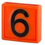 Nummerblok, 1-cijf., oranje om in te schuiven (cijfer 6/9) -