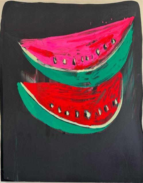 Christian Sauer - zwei Melonen - XXL, Antiek en Kunst, Kunst | Schilderijen | Modern