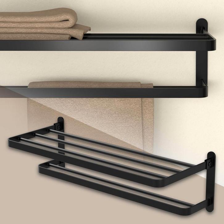 Handdoekenrek Merthe | ML-Design, Huis en Inrichting, Badkamer | Badtextiel en Accessoires, Zwart, Nieuw, Verzenden