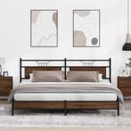 vidaXL Bedframe zonder matras metaal bruin eikenkleurig, Huis en Inrichting, Verzenden, Nieuw