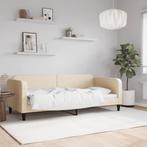 vidaXL Slaapbank 90x200 cm stof crèmekleurig, Huis en Inrichting, Slaapkamer | Bedden, Verzenden, Nieuw