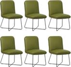 Set van 6 Groene leren industriële design eetkamerstoelen -, Huis en Inrichting, Stoelen, Nieuw, Vijf, Zes of meer stoelen, Modern