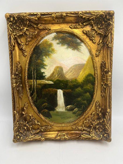 Lijst - Hout - Marco met landschap, Antiquités & Art, Curiosités & Brocante