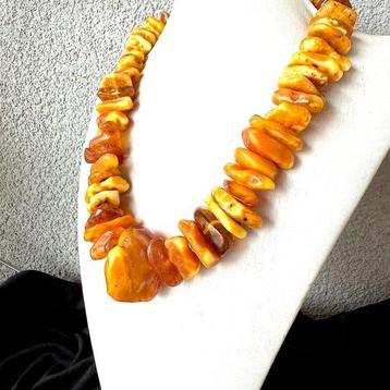Holle stenen Baltische Amber - grote ketting - Barnsteen - beschikbaar voor biedingen