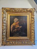 Hollandse School (XIX) - Lezende jonge vrouw in klederdracht