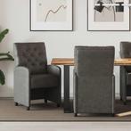 vidaXL Eetkamerstoelen met wielen 2 pcs Zwart 58 x 67 x 97, Huis en Inrichting, Verzenden, Nieuw