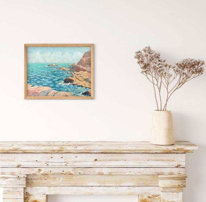 Franse school (XX) - Marine Méditerranée, Antiek en Kunst, Kunst | Schilderijen | Klassiek