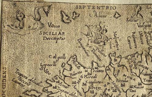 Italië - Sicilië; Ortelius - Sicilia descriptio ( Sicilia) -, Boeken, Atlassen en Landkaarten