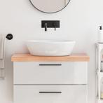 vidaXL Wastafelblad 80x40x(2-6) cm behandeld massief hout, Huis en Inrichting, Keuken | Keukenelementen, Verzenden, Nieuw