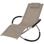 vidaXL Chaise longue géométrique dextérieur Acier Taupe, Jardin & Terrasse, Chaises longues, Verzenden, Neuf