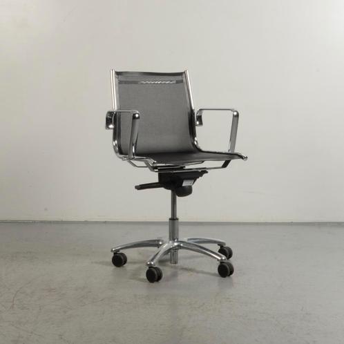 Vergaderstoel Frontseat - Zwart mesh - Verrijdbaar, Huis en Inrichting, Stoelen, Gebruikt, Ophalen of Verzenden