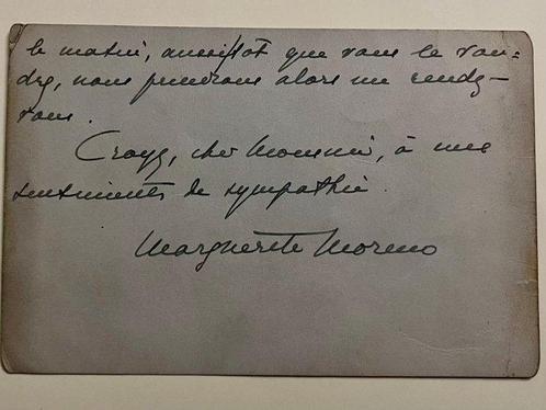 Marguerite Moreno - Lettre autographe signée - 1930, Verzamelen, Film en Tv