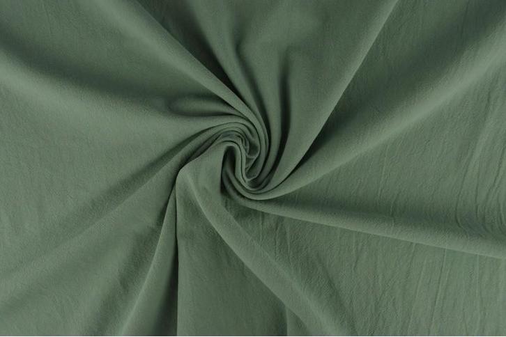 10 meter gewassen katoen - Oud groen - 100% katoen, Hobby en Vrije tijd, Stoffen en Lappen, 120 cm of meer, 200 cm of meer, Groen
