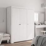 vidaXL Garde-robe BODO blanc 146x53,5x173 cm bois massif, Verzenden, Neuf