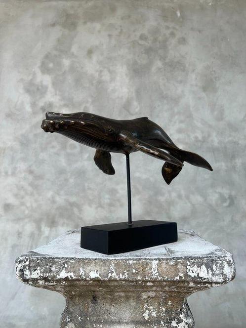 Beeld, No Reserve - Bronze Patinated Whale Soaring on its, Antiek en Kunst, Kunst | Designobjecten