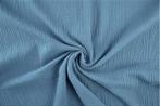 10 meter double gauze stof - Staalblauw - 100% katoen, 200 cm of meer, Nieuw, Blauw, 120 cm of meer