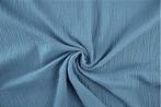 10 meter double gauze stof - Staalblauw - 100% katoen, 120 cm of meer, Katoen, Verzenden, Blauw