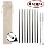 Fako Bijoux® - RVS rietjes Set - Herbruikbaar - Herbruikbaar, Huis en Inrichting, Keuken | Bestek, Verzenden, Nieuw