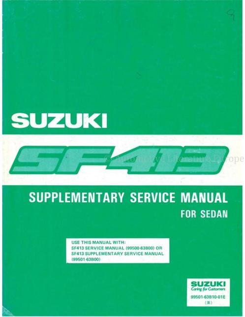 1989 SUZUKI SWIFT SEDAN (SUPPLEMENTT) WERKPLAATSHANDBOEK, Auto diversen, Handleidingen en Instructieboekjes
