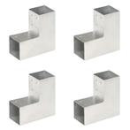 vidaXL Paalverbindingen 4 st L-vorm 81x81 mm gegalvaniseerd, Tuin en Terras, Palen, Balken en Planken, Verzenden, Nieuw