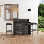 vidaXL 5-delige Tuinbarset met kussens grijs, Tuin en Terras, Verzenden, Nieuw