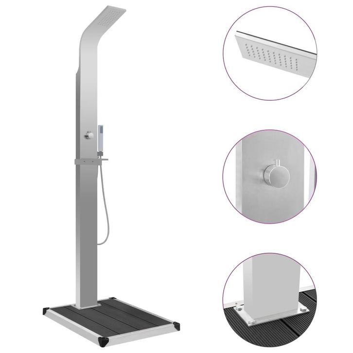 vidaXL Buitendouche met bak HKC roestvrij staal, Tuin en Terras, Zwembaden, Nieuw, Verzenden