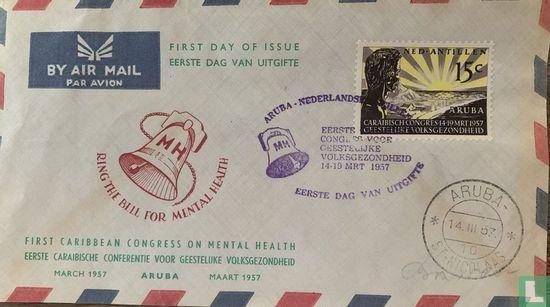 Nederlandse Antillen - Geestelijke volksgezondheid - 1957, Timbres & Monnaies, Timbres | Amérique, Envoi