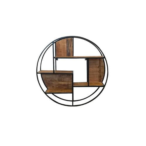 Wandrek Mangohout Bowi Rond 60 cm, Huis en Inrichting, Woonaccessoires | Wandplanken en Boekenplanken, Nieuw, Verzenden