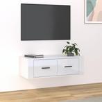 vidaXL Meuble TV suspendu Blanc brillant 80x36x25 cm, Maison & Meubles, Armoires | Mobilier de télévision, Neuf, Verzenden